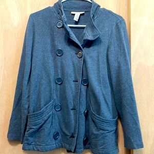 Petite light wear pea coat jacket with buttons